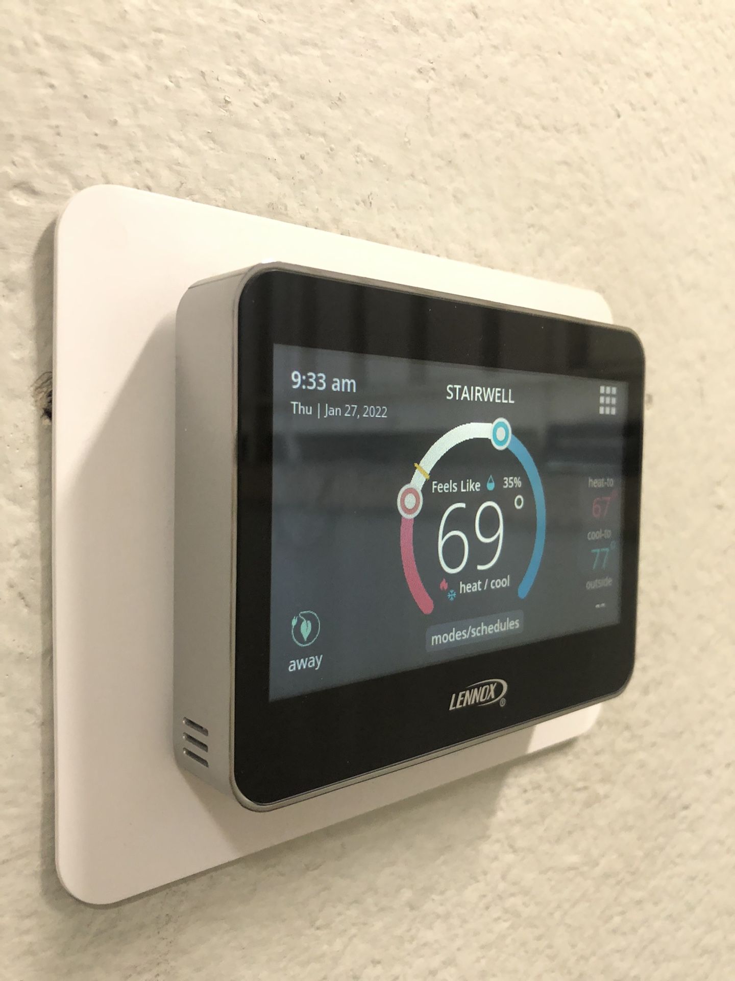 Lennox 15Z69 iComfort M30 Universal Smart Programmable Thermostat, 4.3" LCD Color Display, Geo-Fencing, Remote Access, Wi-Fi and Alexa Enabled