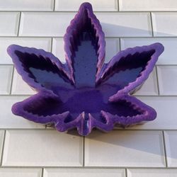 Purple, Green, Or Orange Maple Leaf Ashtray 