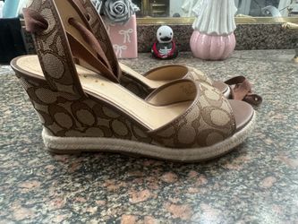 Coach wedge sandals new 8.5
