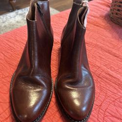 Marroqui Sanchez Ankle Boots Booties Leather Brown Size 8 Spain Side Zip 19040