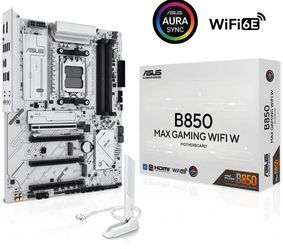 ASUS B850 MAX GAMING WIFI W - AMD AM5 ATX
Motherboard, White PCB,