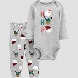 Baby 2pc Christmas Santa Top and Bottom Set - Just One You® made by carter's Gray 12M