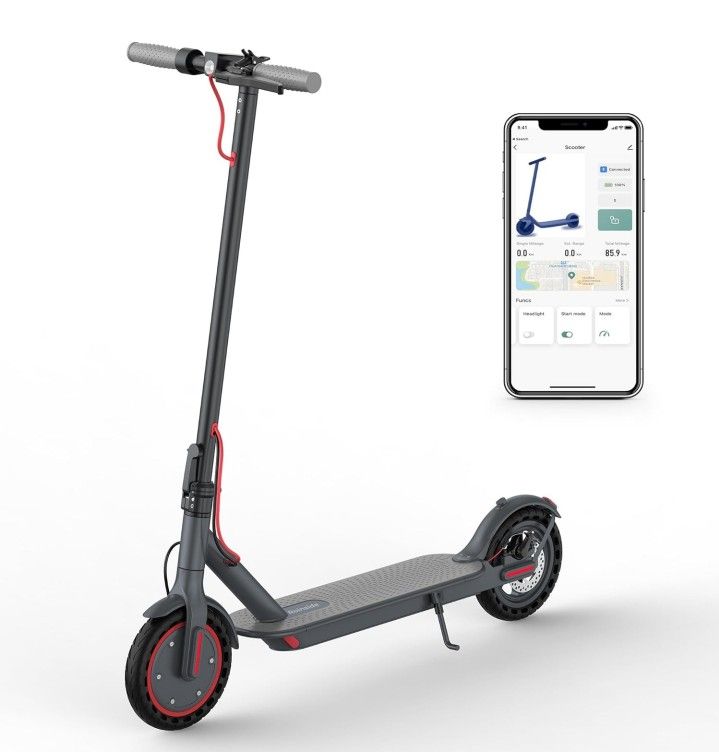 8.5" Solid Tires, 350W Motor, Up to 19 MPH and 21 Miles Long-Range Portable Foldable Commuting Scooter