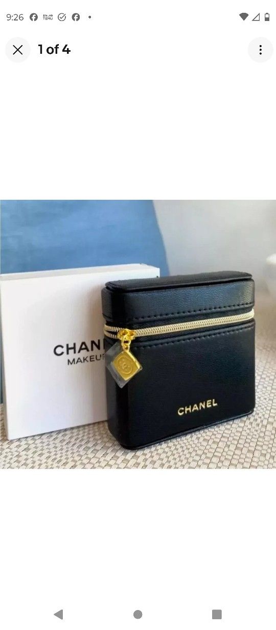 Chanel Black Lipstick Holder Or Add A Chain For A Cute Purse