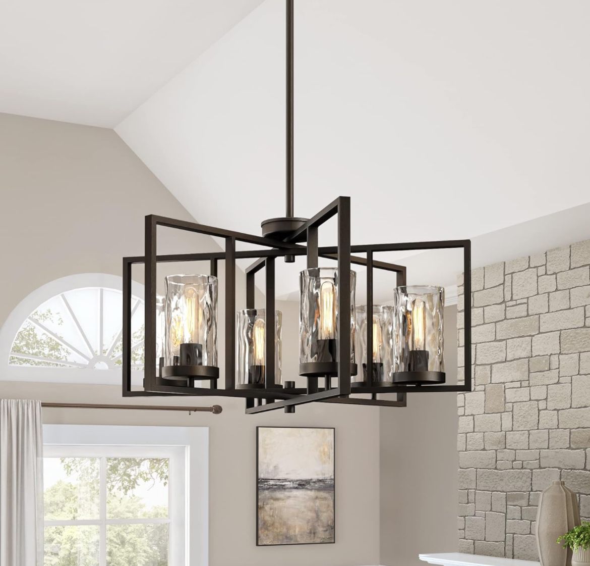 Designers Fountain 86586-CHA Elements 6-Light Chandelier, Charcoal