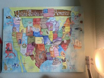 NEW!! Canvas 50 US States Map!! 