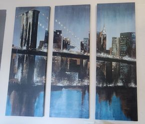 3pc Frames of Bridge Painting