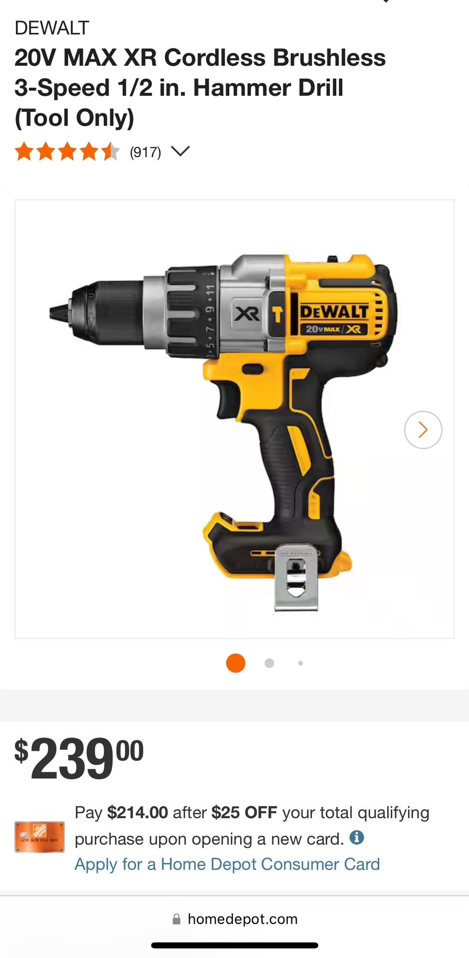 Dewalt 20V Hammer Drill