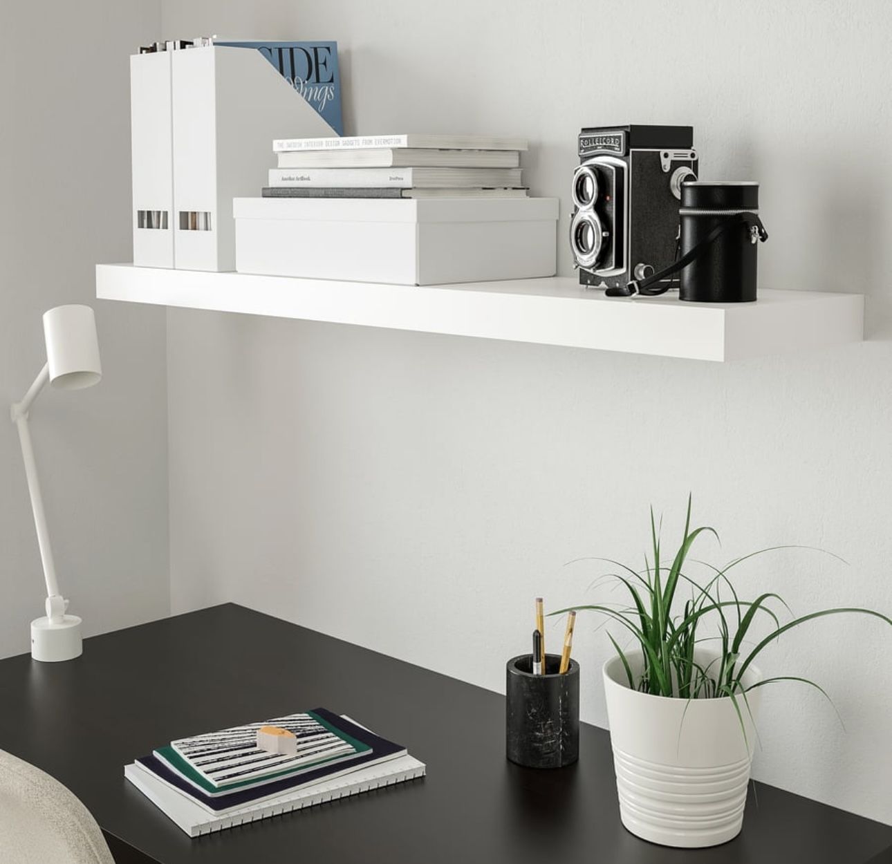 Two White Floating Shelves – Like New