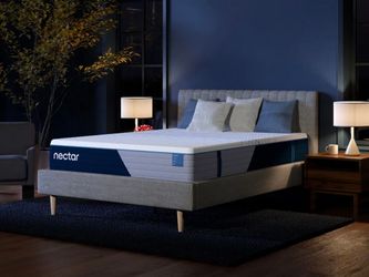 Queen Nectar Classic Hybrid Mattress and
Mornington Upholstered Bed Frame with Headboard $1480 online