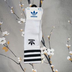 Black & White Adidas Crew Socks Size 5-10