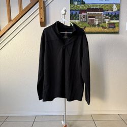Men’s Black Zip Pullover – 3XL 