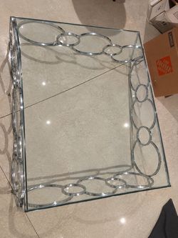 Large coffee table with glass top