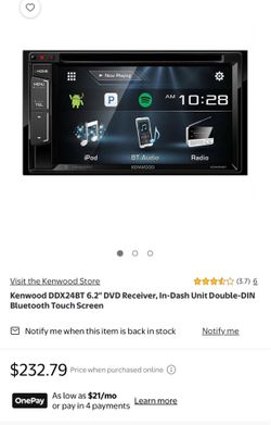 Kenwood DDX24BT 6.2" DVD Receiver