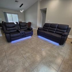 Sofa Y Loveseat (2) Reclinable Led Manual ORLANDO