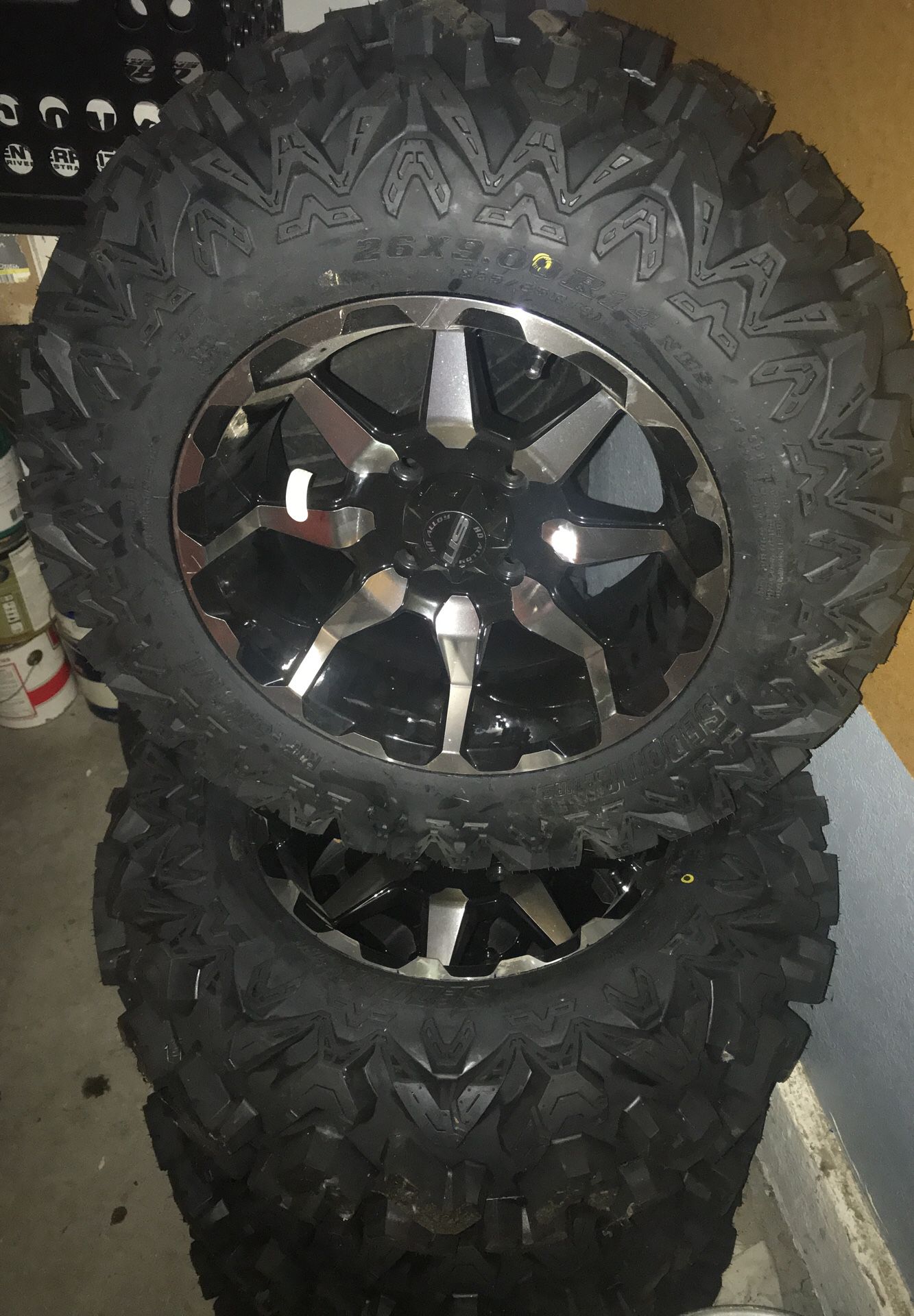 Brand new wheels for side-by-side Yamaha Polaris