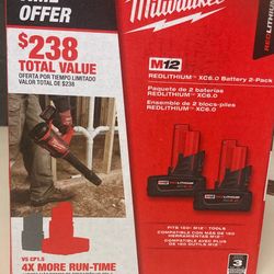 Milwaukee M12 Red Lithium XC 6.0 Rechargeable Batteries 2 Pack