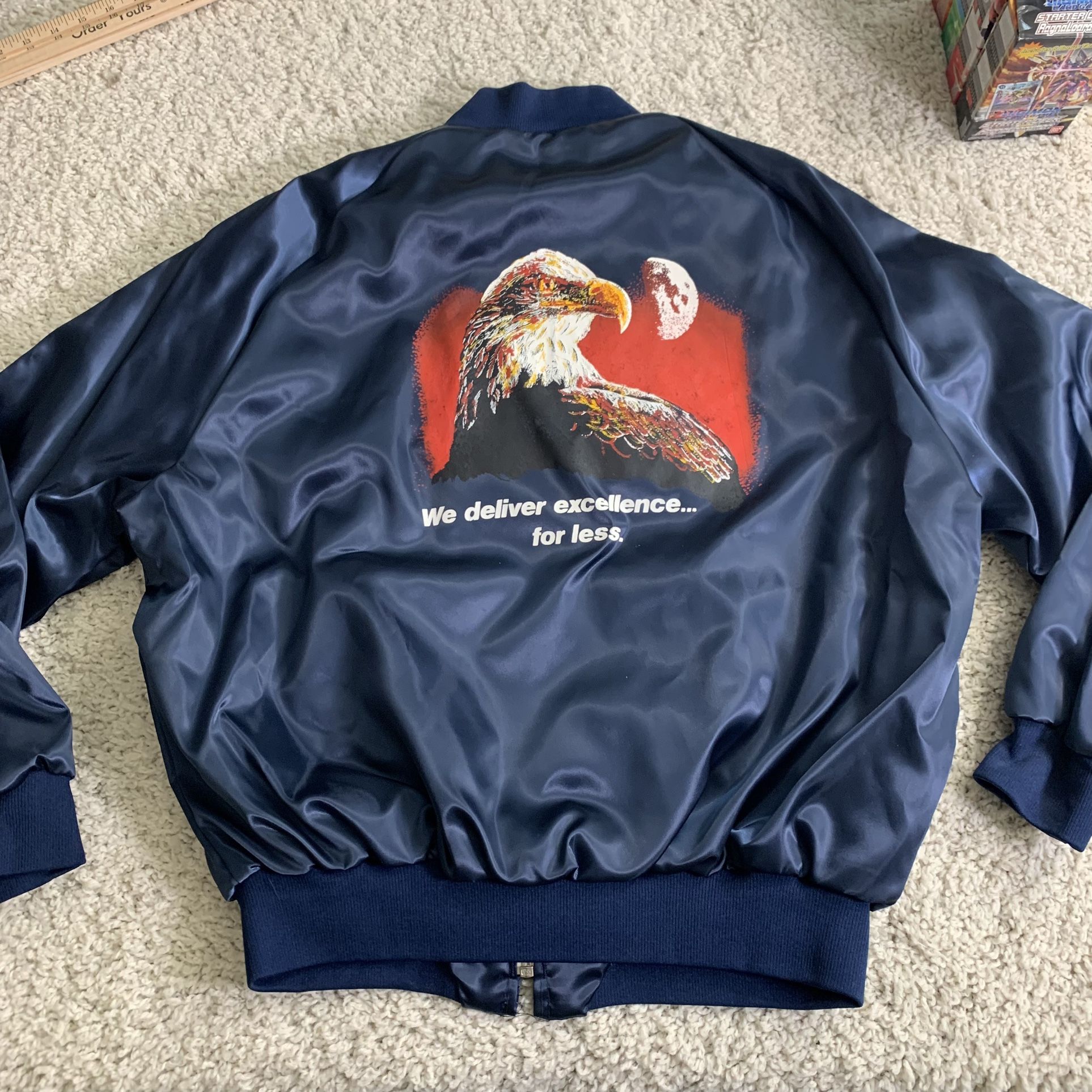Vintage Jacket Men’s Large USPS Mail Service USA Satin Bomber