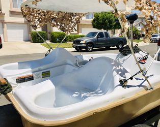 24v Electric Pelican Fishing boat with trailer 200lbs thrust trolling motor  pedal boat bass lake river bay dinghy for Sale in Chino Hills, CA - OfferUp