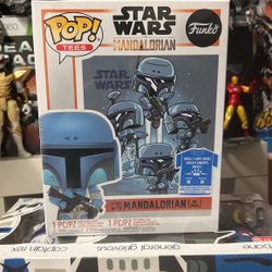 Star Wars Deathwatch Mandalorian Funko Pop & T-Shirt Bundle