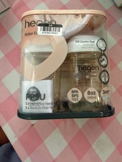 Hegen PCTO PPSU Anti-Colic Feeding Bottle - Amber - 8oz: BPA-Free, Phthalate-Free, Lead-Free, Medium Flow Nipple