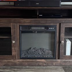 Entertainment Center Fireplace Console Cabinet With Remote Control