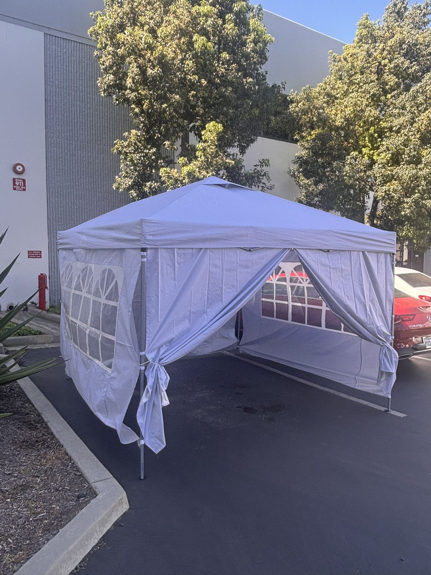 New 10x10 ft Eazy Pop Up Canopy w/ Walls no assemble Tent Shade Outdoor 