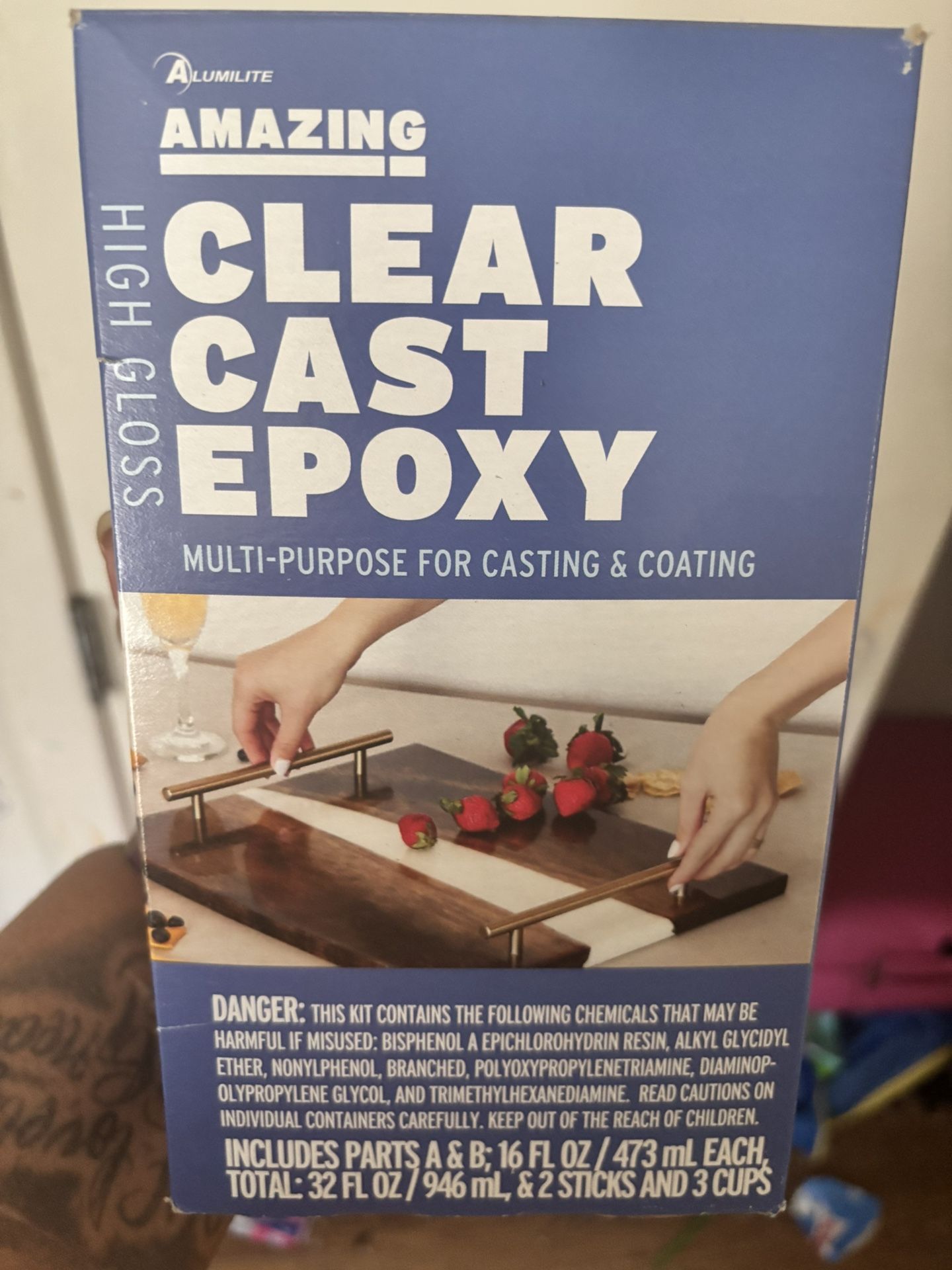 Clear Cast Epoxy Resin Kit – 32oz | Craft, Coating, DIY, Art Supplies