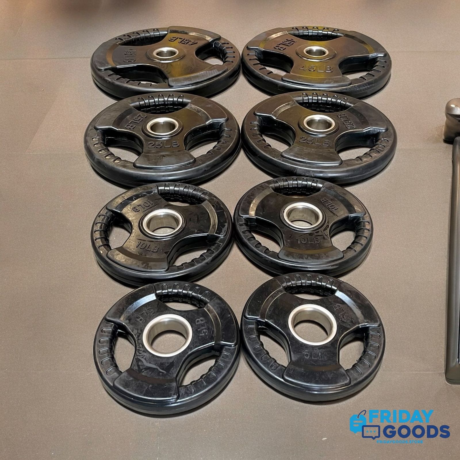 Brand New Olympic 170Lb Rubber Grip Weight Plates Home Gym