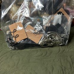 Silver Tone And Black Jewelry