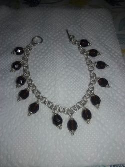925.Silver bracelet with crystal beads. Fullerton.