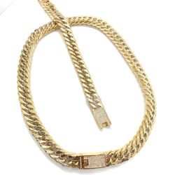 Set Necklace & Bracelet Stainless Steel 18K Gold Plated 