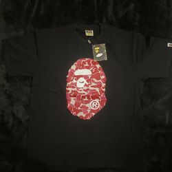 Black and red/pink bape tee