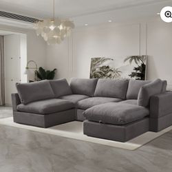 Cloud Couch Sectional FREE DELIVERY!🚚 5 Piece Set Dark Grey 