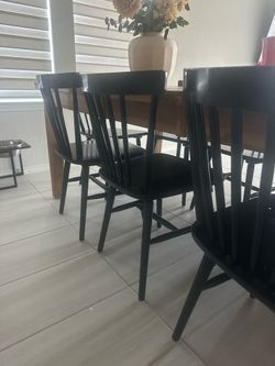 Black Dining Chairs – Set of 8 – $300