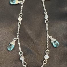 Sterling Silver Blue Topaz Teardrop Bracelet