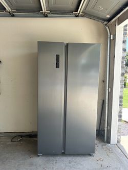 Frigidaire 18.8 Cu. Ft. Brushed Steel Counter Depth Side-by-Side Refrigerator