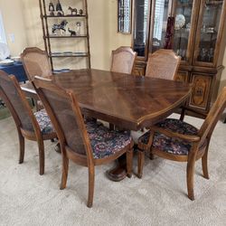 Vintage Dining Set - Table + 6 Chairs 