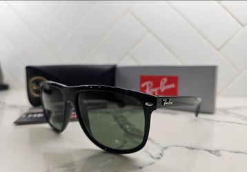 NEW RAY-BAN RB4147 BOYFRIEND 60mm BLACK FRAMES W/ POLARIZED GREEN LENS