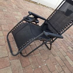 2 Zero Gravity Lounge Chairs with Cup Holders