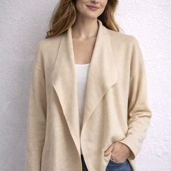 Ellen Tracy Silk Blend Cardigan Petite P Cream Open Front