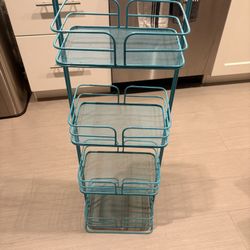 Blue Metal Bathroom Organizer