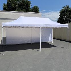 $220 (New) Heavy-duty canopy 10x20 ft with (2 sidewalls), ez popup shade outdoor gazebo, carry bag 
