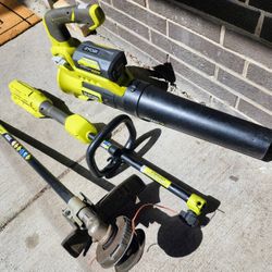 Ryobi  40v Jet Fan Leaf Blower & Expand-It  String Trimmer  Battery & Charger
