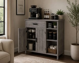 Coffee bar Storage Cabinets with Doors and Shelves Drawers in The Living Room Bedroom Kitchen