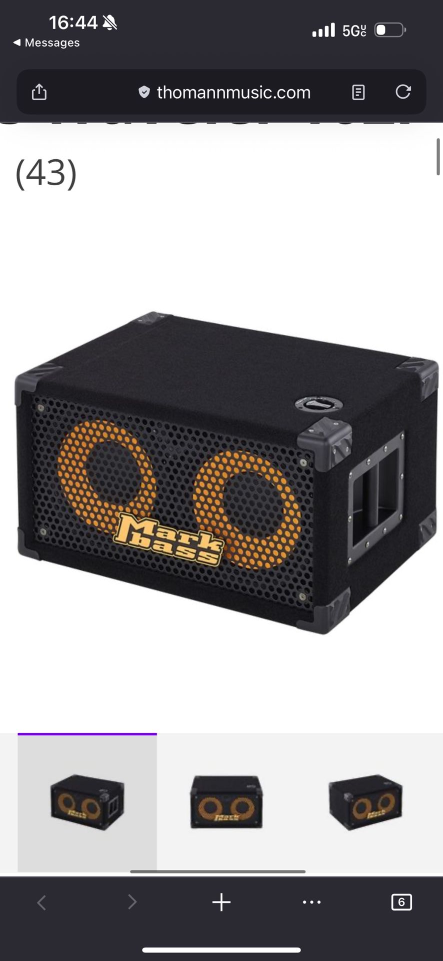Markbass Traveler 102P Rear-Ported Compact 2x10 Bass Speaker Cabinet 4 Ohm