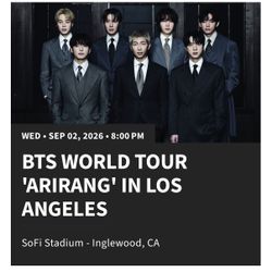 BTS Arirang Tickets LA Show 9/2 