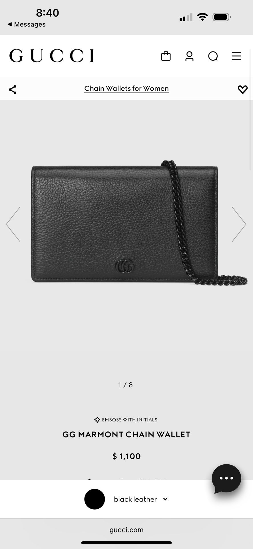 GG MARMONT CHAIN WALLET