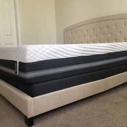 King Size Bed Frame With Premium Beautyrest BlackICE Memory Foam Mattress (Firm)