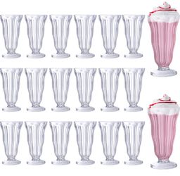 Mifoci 20 Pcs Milkshake Glasses 16 oz Old Fashioned Soda Glasses